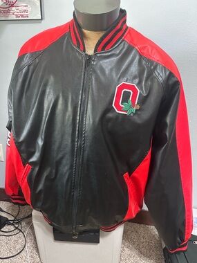 Steve & Barry's Black and Red Varsity Bomber Jacket with Patch